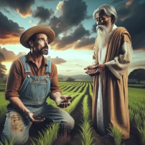 The Farmer and the Sage: A Timeless Encounter of Struggle and Wisdom in the Fields of Life